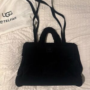 TELFAR x UGG Black Shearling Tote Bag